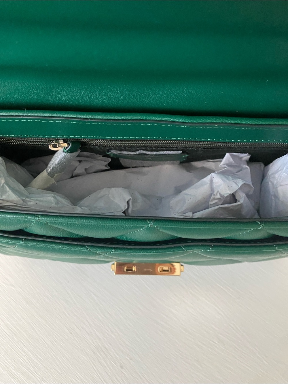 Kate Spade Green Carey Smooth Leather Medium Flap Quilted Shoulder Bag NWT - Picture 10 of 15